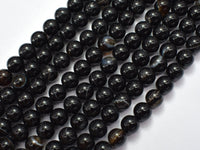 Banded Agate, Striped Agate, Black, 8mm Round-RainbowBeads