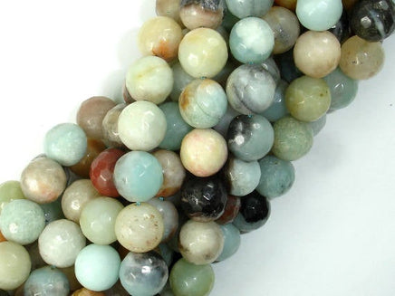 Amazonite, 10mm ( 10.5 mm) Faceted Round-RainbowBeads