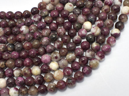 Plum Blossom Tourmaline, 6mm, Round-RainbowBeads