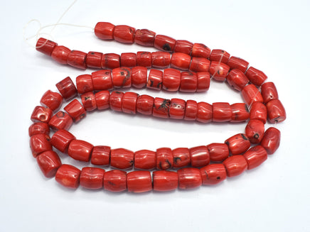 Red Bamboo Coral Beads,11-12mm Tube Beads-RainbowBeads