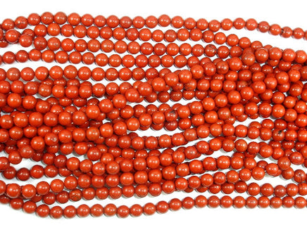 Red Jasper Beads, 6mm (6.5mm), Round Beads-RainbowBeads