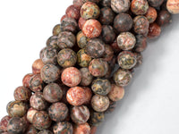Leopard Skin Jasper, 8mm (8.5mm) Round beads-RainbowBeads