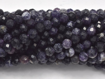Sugilite Beads, 4mm Micro Faceted Round-RainbowBeads