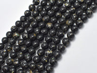 Shell Howlite-Black, 8mm (8.5mm)-RainbowBeads