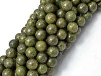 Epidote-Pyrite Inclusion, 8mm(8.3mm) Round beads-RainbowBeads
