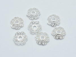 20pcs 925 Sterling Silver Bead Caps, 6x1.4mm Flower Bead Caps-RainbowBeads