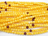 Amber Resin-Yellow, 8mm Round Beads, 33 Inch, Approx 108 beads-RainbowBeads