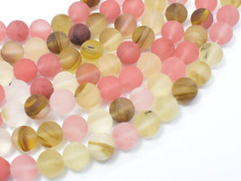 Matte Fire Cherry Quartz Beads, 10mm (10.5mm) Round-RainbowBeads