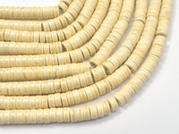 White Howlite Beads, 2.7x 6mm Heishi Beads-RainbowBeads