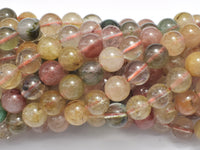 Mixed Rutilated Quartz, 8mm (8.5mm) Round-RainbowBeads