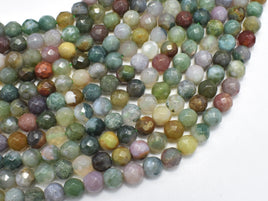 Indian Agate Beads, Fancy Jasper Beads, 6mm Faceted Round Beads-RainbowBeads