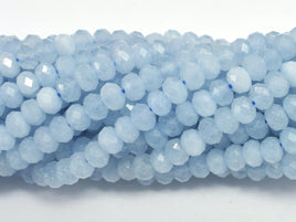 Aquamarine, 4x6mm Faceted Rondelle Beads , 15.5 Inch-RainbowBeads