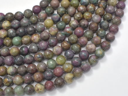 Ruby Apatite, Ruby in Kyanite, 8mm Round Beads-RainbowBeads