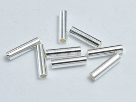 20pcs 925 Sterling Silver Tube, Tube Connector, 1.5x6mm-RainbowBeads