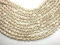 Howlite Beads, 8mm x 10mm Skull Beads-RainbowBeads