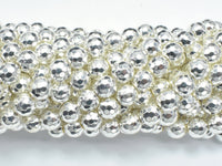 Hematite Beads-Silver, 8mm Faceted Round-RainbowBeads