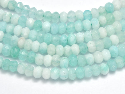 Jade - Amazonite Color 3x4mm Faceted Rondelle, 14 Inch-RainbowBeads