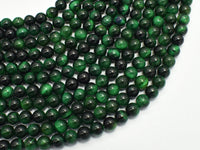 Tiger Eye-Green 6mm Round-Rainbow Beads