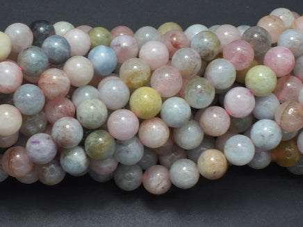 Beryl Beads, Morganite, Aquamarine, Heliodor, 8mm (8.5mm) Round-RainbowBeads