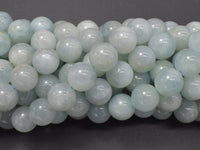 Genuine Aquamarine Beads, Round, 10mm-RainbowBeads