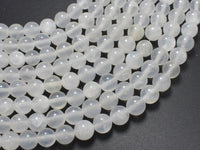 Selenite, Gypsum, 8mm (8.4mm), Round-RainbowBeads