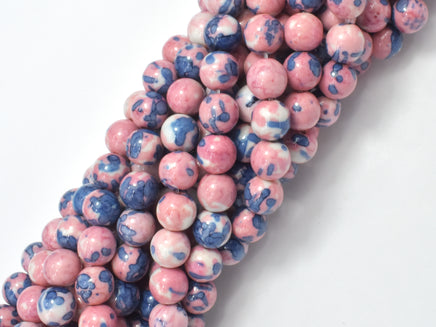 Rain Flower Stone, Pink, Gray, 8mm Round Beads-RainbowBeads