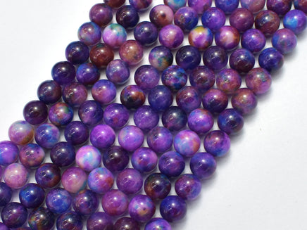 Malaysia Jade - Purple & Blue 8mm Round-RainbowBeads