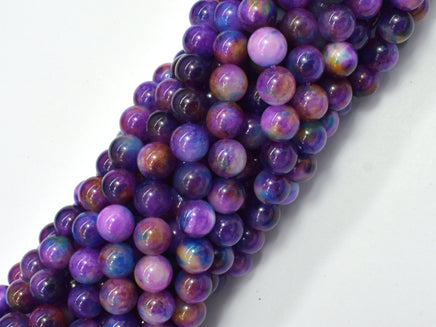 Malaysia Jade - Purple & Blue 8mm Round-RainbowBeads