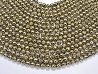 Hematite-Light Gold, Pyrite Color, 8mm Faceted Round-RainbowBeads