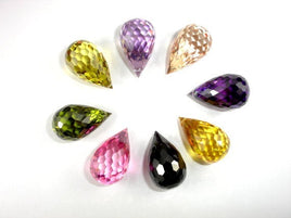 CZ beads, 15x25mm Faceted Teardrop-RainbowBeads