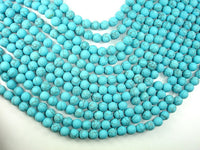 Matte Howlite Turquoise Beads, 8mm Round Beads-RainbowBeads