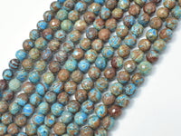 Blue Calsilica Jasper Beads, 6mm Faceted Round Beads-RainbowBeads