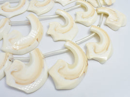 Mother of Pearl Beads, MOP, Creamy White, 17x30mm-28x46mm Free Form,-RainbowBeads