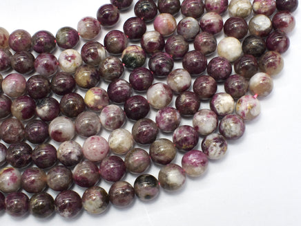 Plum Blossom Tourmaline, 8mm, Round-RainbowBeads