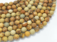 Picture Jasper Beads, 8mm Faceted Round Beads-RainbowBeads