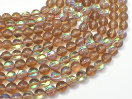 Mystic Aura Quartz- Smoky, 8mm (8.5mm) Round-RainbowBeads