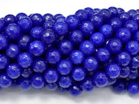 Jade Beads, Blue, 8mm (8.3mm) Faceted Round-RainbowBeads