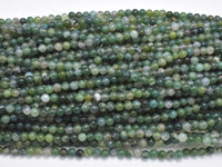 Moss Agate Beads, 4mm Round Beads-RainbowBeads