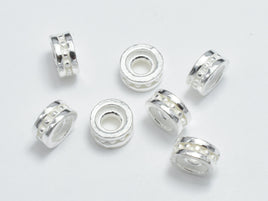10pcs 925 Sterling Silver Beads, 5mm Rondelle Beads, Big Hole Spacer Beads, 5x2.4mm-RainbowBeads
