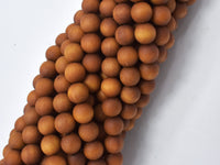 Matte Sandalwood Beads, 6mm(6.3mm) Round Beads-RainbowBeads
