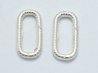 1pc 925 Sterling Silver Twisted Oval Clasp, Spring Gate Oval Clasp 17x9mm-RainbowBeads