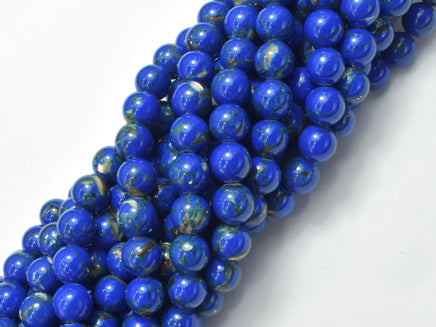 Shell Turquoise Howlite-Dark Blue, 6mm (6.5mm)-RainbowBeads