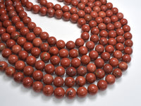 Red Jasper Beads, 12mm Round Beads-RainbowBeads