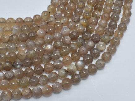 Gray Moonstone Beads, 6mm, Round Beads-RainbowBeads