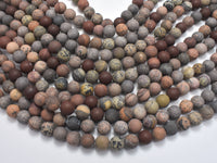Matte Artistic Jasper, 8mm Round Beads-RainbowBeads