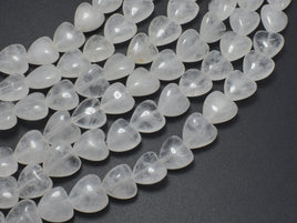 Clear Quartz 10mm Heart Beads, 14.5 Inch-RainbowBeads