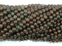 Red Green Garnet Beads, 4mm Round Beads-RainbowBeads