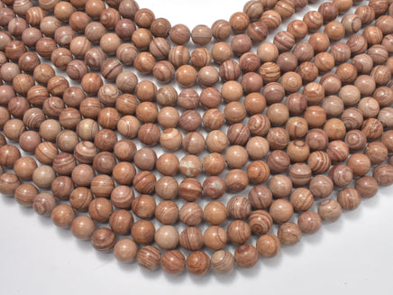 Pink Banded Jasper, 8mm, Round Beads-RainbowBeads