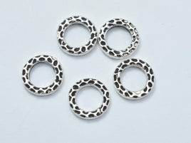 4pcs Antique Silver 925 Sterling Silver Ring, 8.8mm-RainbowBeads