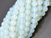 White Opalite Beads, Faceted Round, 8mm(7.8mm), 14.5 Inch-RainbowBeads